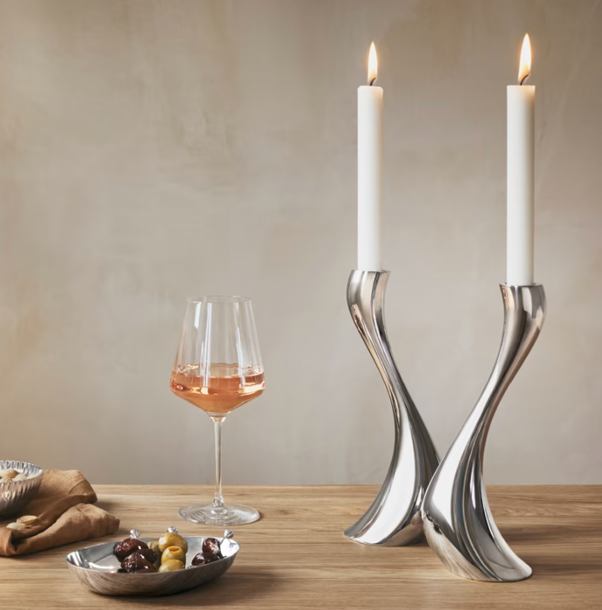 Georg Jensen COBRA candlestick, medium, 2 pack